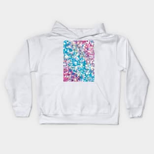 Blue and Purple Sparkly Winter Snow Abstract Art Kids Hoodie